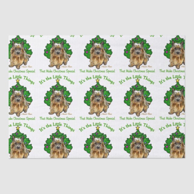 Papel De Seda Norwich Terrier Natal (Frente )