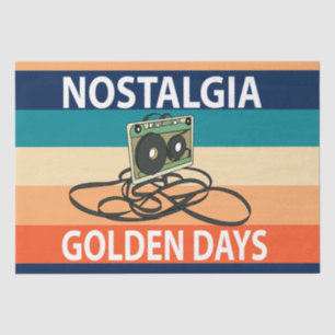 Papel De Seda Nostalgia Dias de Ouro Cassette Fita Aniversário
