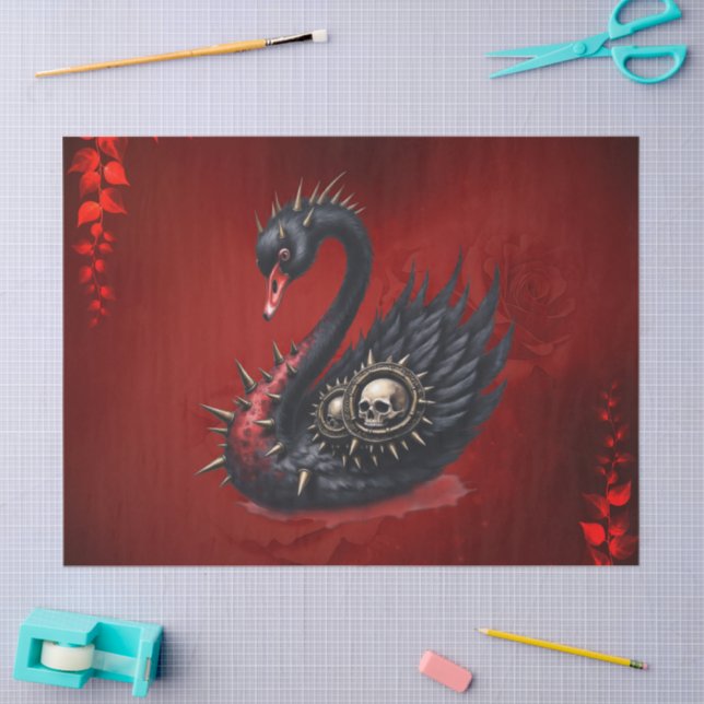 Papel De Seda Not Your Average Swan – Spikes, Skulls & Sass.  (Arte )