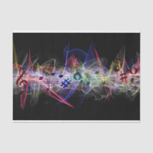 Papel De Seda Nota colorida da música musical
