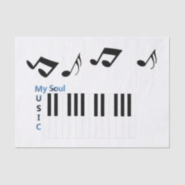 Papel De Seda Nota Musical sobre Piano Key Música