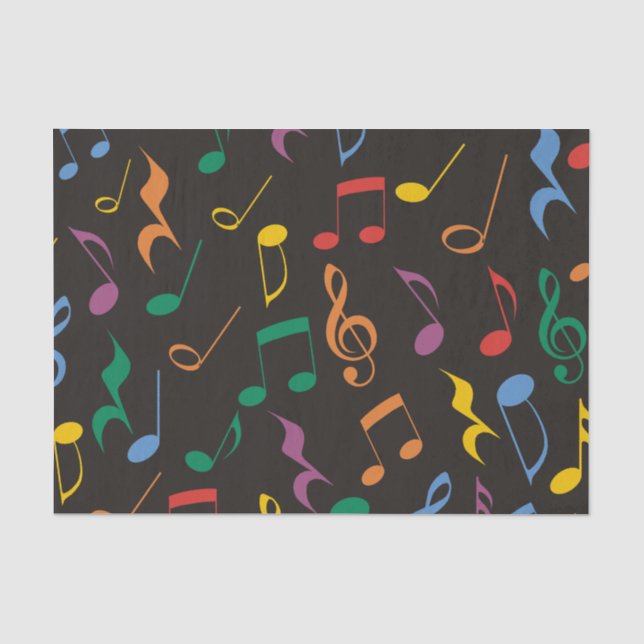 Papel De Seda Notas coloridas da música (Frente )