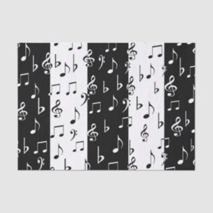 Papel De Seda Notas de música em preto-e-branco - Publicação