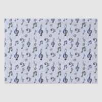 Notas de Música Musical de Azul de Cores Aquáticas