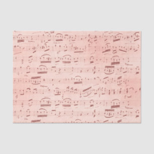 Papel De Seda Notas Musicais da Vintage Rosa