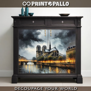 Papel De Seda Notre Dame de Paris, noite tempestuosa e procissão