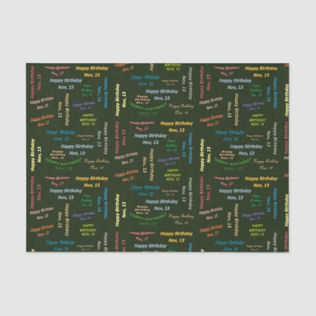 Papel De Seda Novembro, 13 Aniversário (Frente )