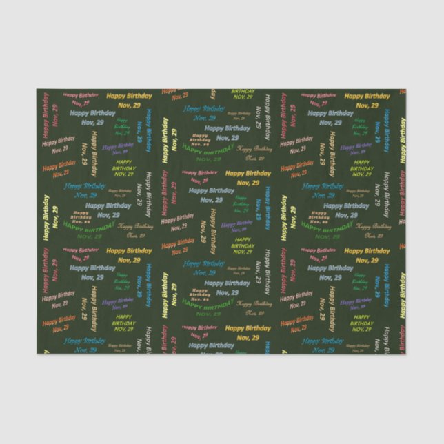 Papel De Seda Novembro, 29 Aniversário (Frente )