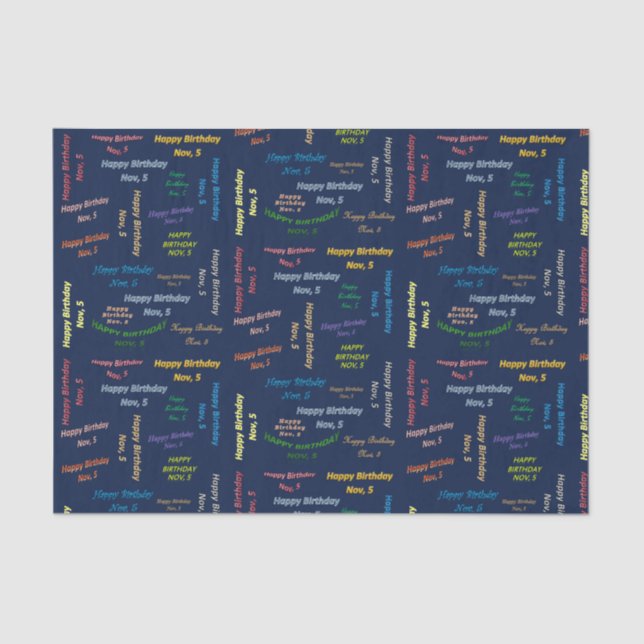Papel De Seda Novembro, 5 de Aniversário (Frente )