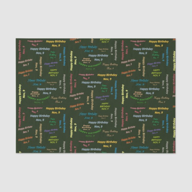 Papel De Seda Novembro, 9 de Aniversário (Frente )