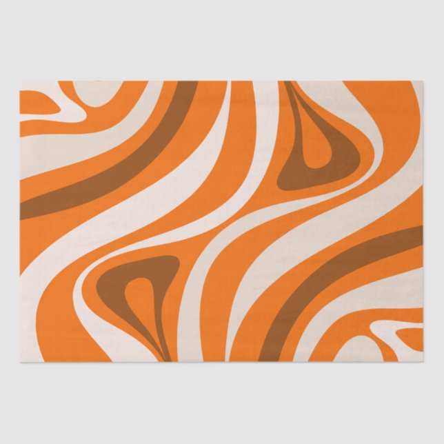 Papel De Seda Novo Groove - Padrões Abstrato Laranja (Frente )
