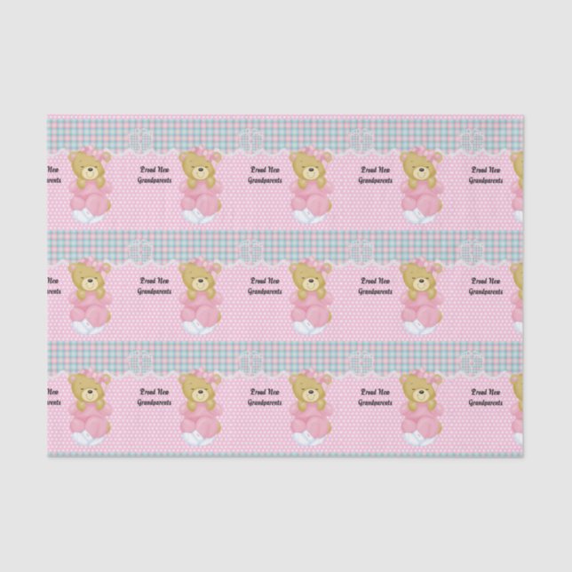 Papel De Seda Novos Avós Orgulhosos, Precioso Menina (Frente )