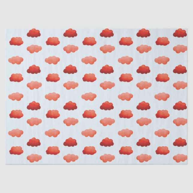 Papel De Seda Nuages oranges à l'aquarelle (Frente )