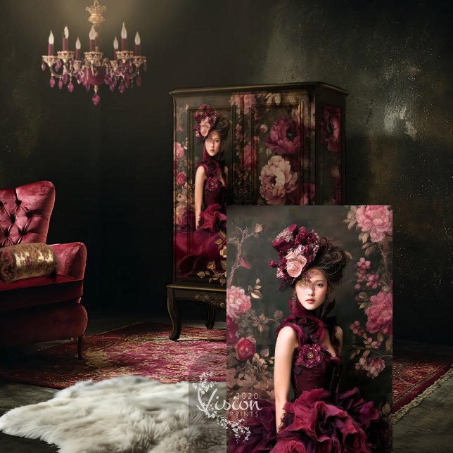 Papel De Seda Núcleo Romântico Gótico Vitoriano de Flores Burgun (Burgundy Blooms, Dark Moody Romantic, Victorian Gothic and Peony Floral Decoupage Tissue Paper)