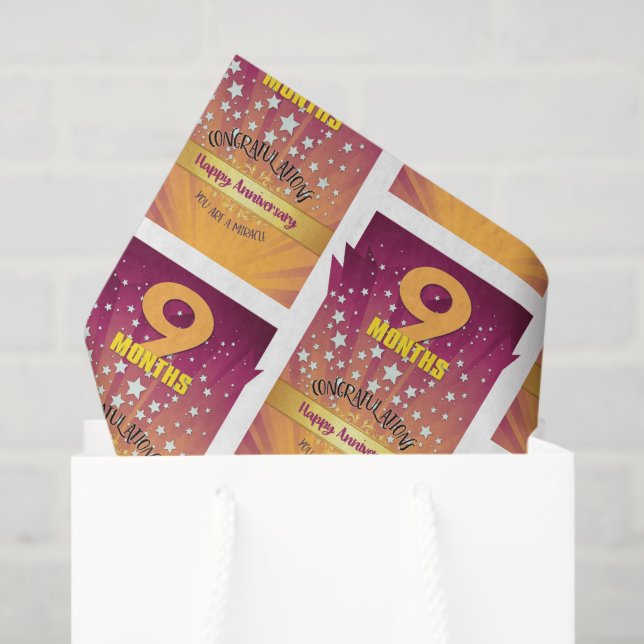 Papel De Seda Numeração de Negrito de Aniversário de Recuperação (Sacola de presentes)