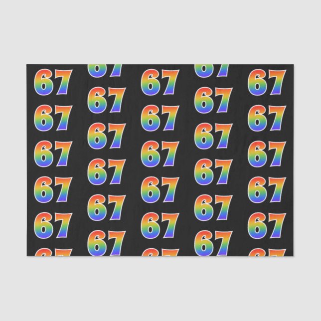 Papel De Seda Número de Evento "67" do Padrão do Rainbow Diverti (Frente )