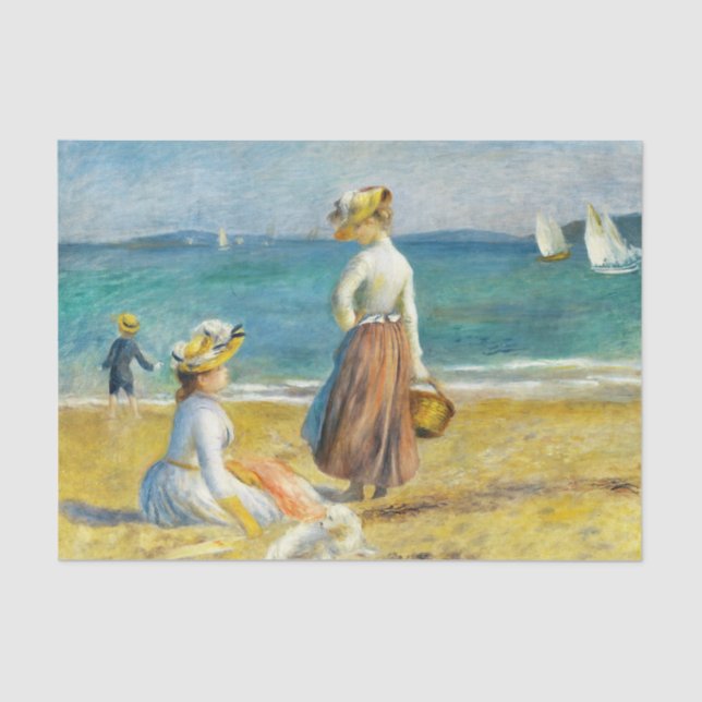 Papel De Seda Números na Praia, Auguste Renoir Decoupage Art (Frente )