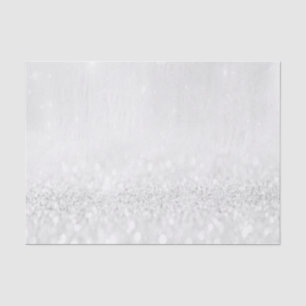 Papel De Seda Nupcial feminino branco do brilho de prata
