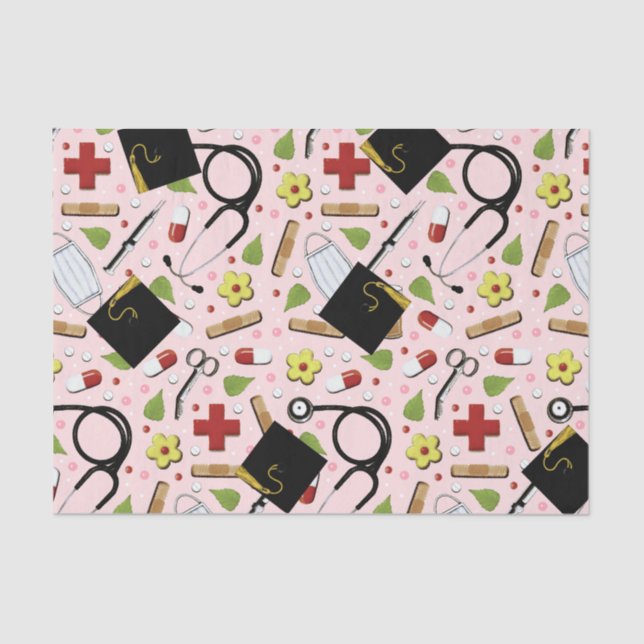 Papel De Seda Nurse Graduation Gift Tissue Paper (Frente )