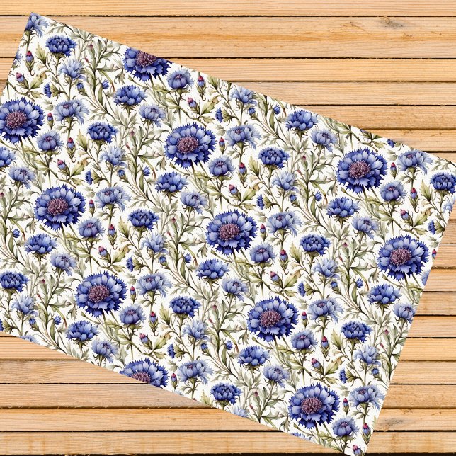 Papel De Seda Nuvem azul de Cornflower (Floral aesthetic)
