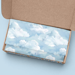 Papel De Seda Nuvens aquarela Azul suave
