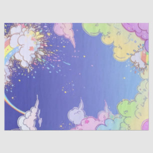 Papel De Seda Nuvens Arco-Íris e Quebra-Presentes de Confetti