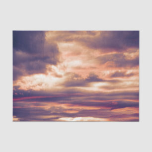 Papel De Seda Nuvens Bela Poente Laranja Roxo Céu