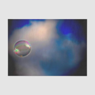 Papel De Seda Nuvens Bolha Azul Escuro Branco Belo Céu