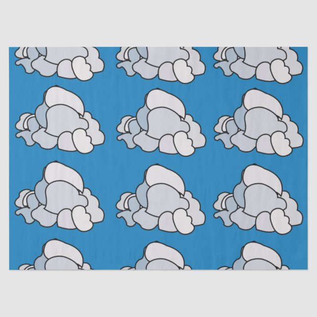 Papel De Seda Nuvens Brancas (Frente )