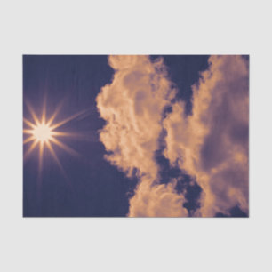 Papel De Seda Nuvens Brancas Céu Azul Pôr do Sol Bonito