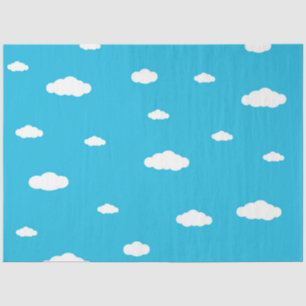 Papel De Seda Nuvens brancas no céu azul claro