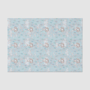 Papel De Seda Nuvens de Coelhinhos e Colírio - Azul