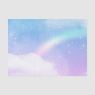 Papel De Seda Nuvens de Pastel mágicas e arco-íris