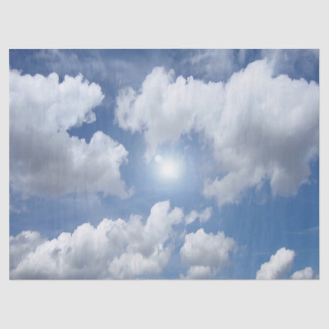 Papel De Seda Nuvens do Céu Azul + suas ideias (Frente )