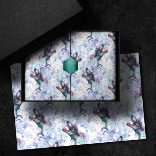 Papel De Seda Nuvens do Dinocorn   Dinossauro Místico Unicórnio 