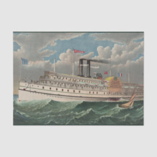 Papel De Seda NY Voyage Grand PaddleWheel Steamboat O Peregrino