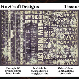 Papel De Seda NYC Urban Typography Collage Panel FB2 Decoupage