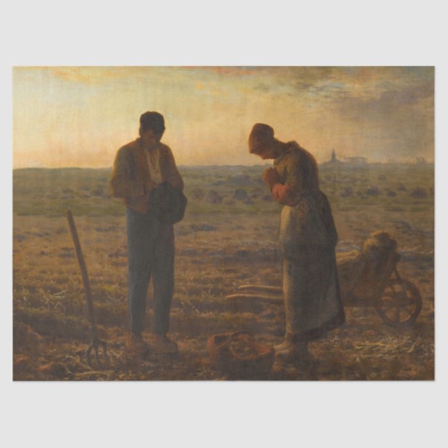 Papel De Seda O Angelus por Jean-Francois Millet (Frente )