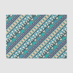 Papel De Seda O azul acena o teste padrão tribal dos tons da