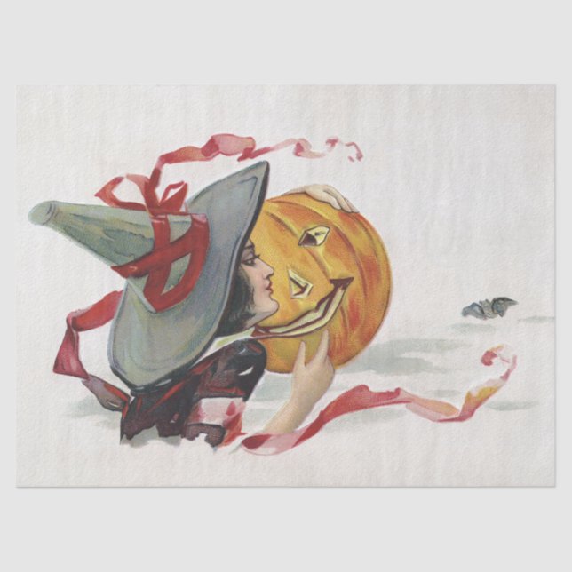 Papel De Seda O Beijo da Bruxa: uma Lanterna de Abóbora no Hallo (Frente )