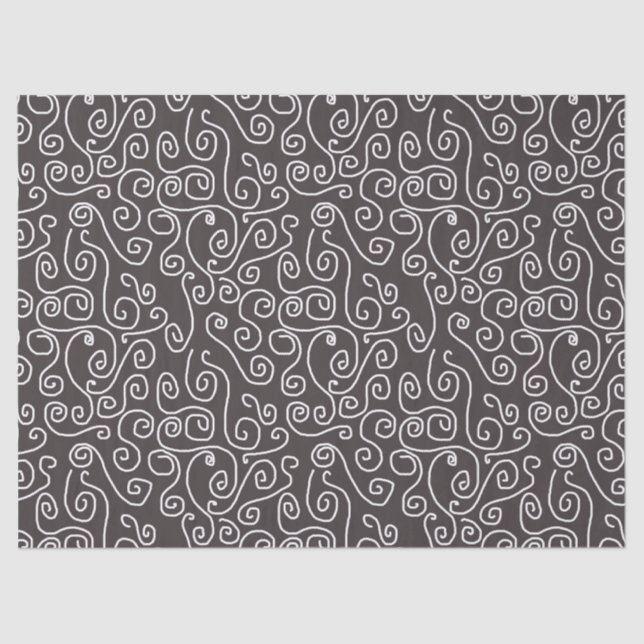 Papel De Seda O branco roda em cinzas (Frente )