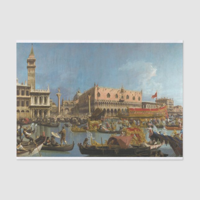 Papel De Seda O Bucintoro retornando ao Molo por Canaletto (Frente )