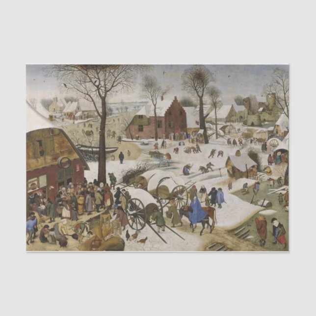 Papel De Seda O Censo de Belém (por Pieter Bruegel) (Frente )