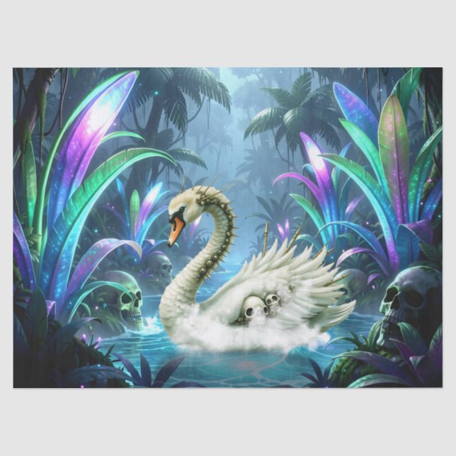 Papel De Seda O Cisne das Águas Esquecidas.  (Frente )