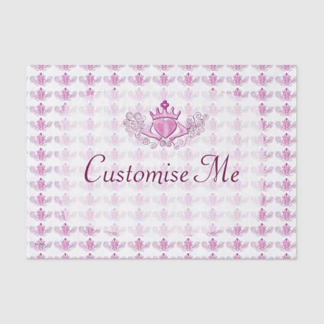Papel De Seda O Claddagh (Rosa) (Frente )