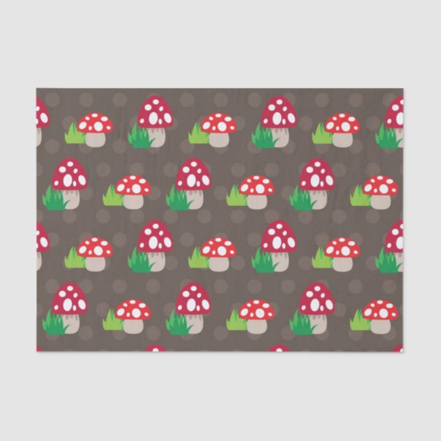 Papel De Seda o cogumelo caçoa o teste padrão (Frente )