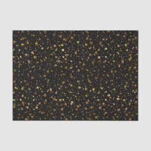 Papel De Seda O confete Dourado preto pontilha o encanto