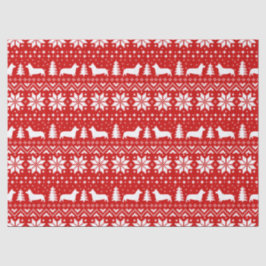 Papel De Seda O Corgi de Galês do Pembroke mostra em silhueta o