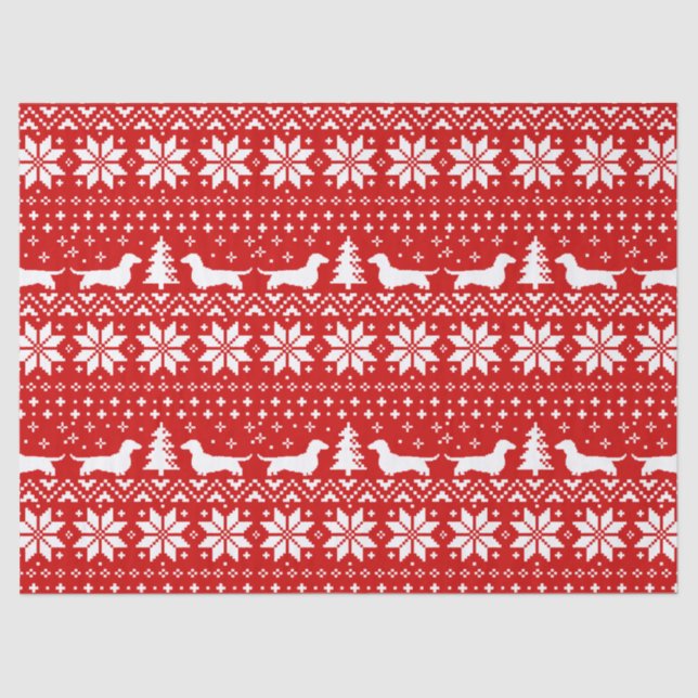 Papel De Seda O Dachshund mostra em silhueta o teste padrão do (Frente )