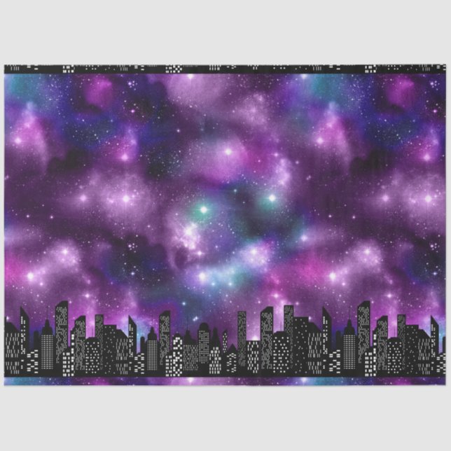 Papel De Seda O Design 12 Starry Skyline Series (Frente )